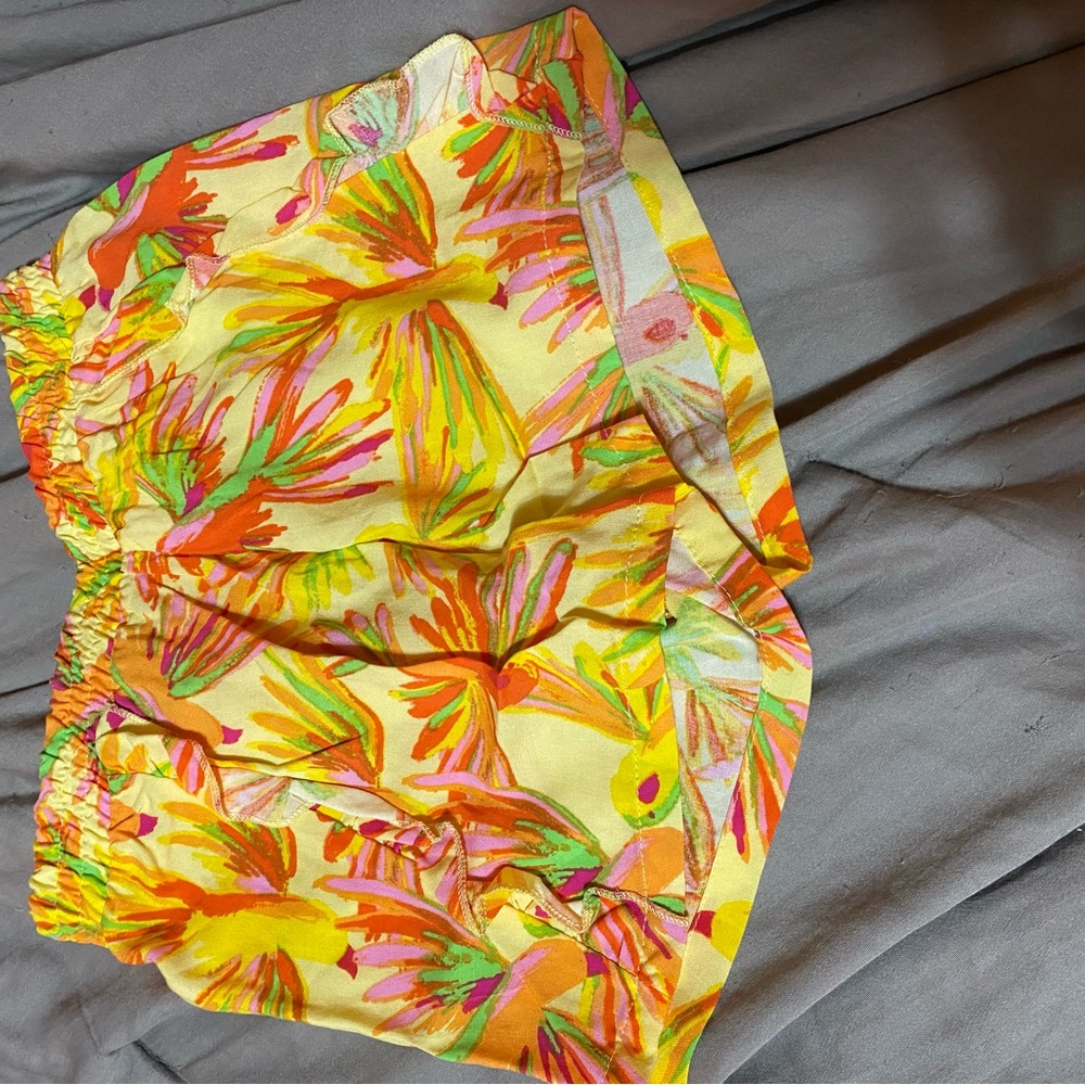 Vibrant Yellow and Orange Girls Shorts